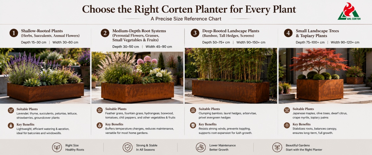 Selecting the Right Corten Planter by Plant Type